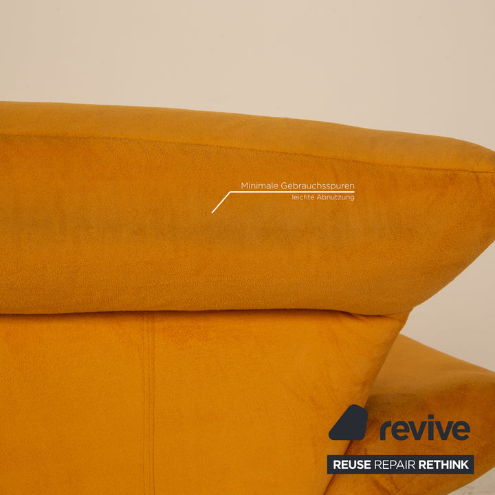 Laauser Fabric Two Seater Yellow Gold Sofa Couch