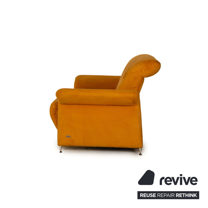 Laauser Fabric Two Seater Yellow Gold Sofa Couch