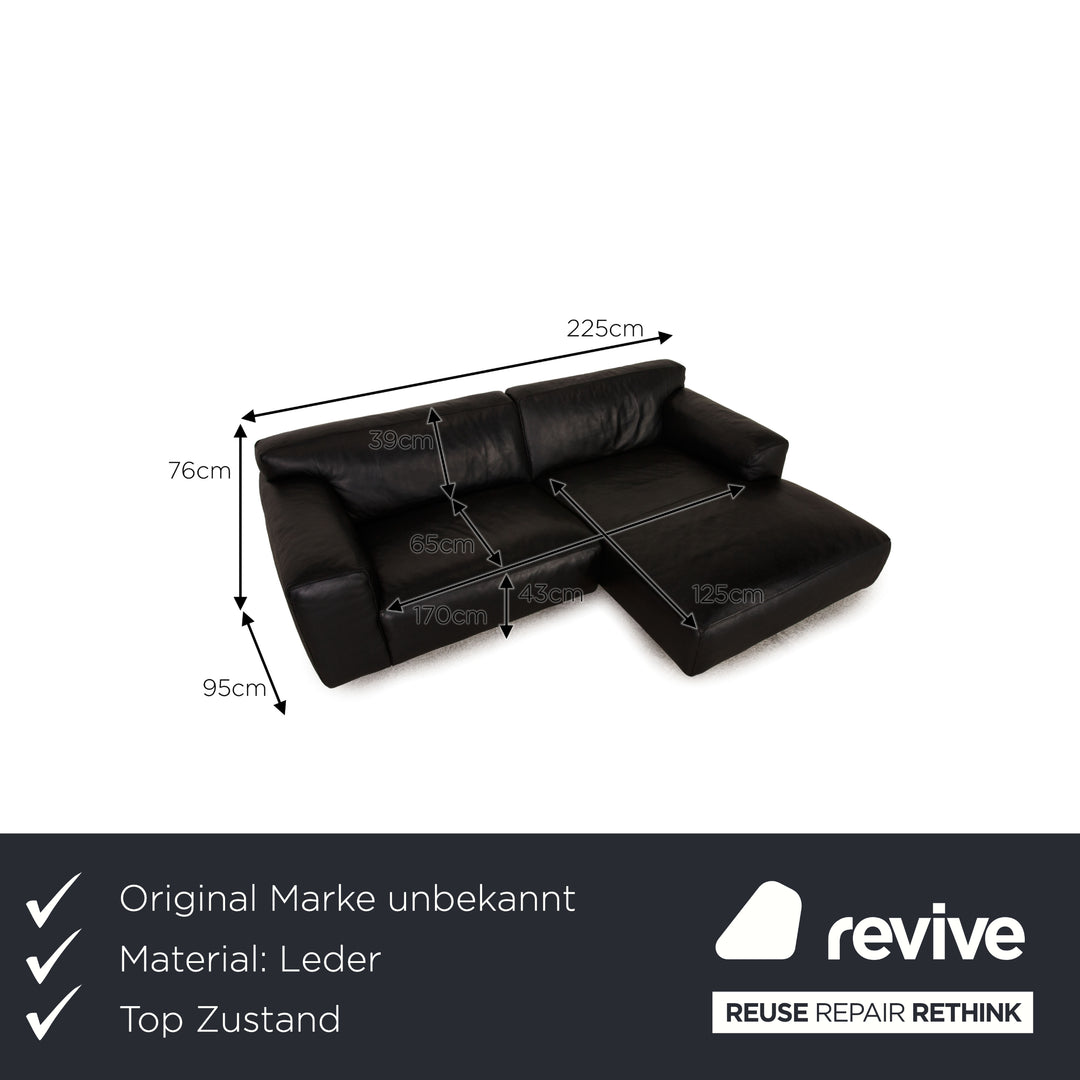 Leder Sofa Schwarz Ecksofa Couch