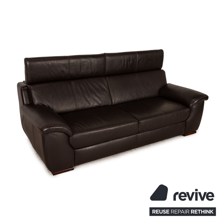 Lederland Leder Dreisitzer Dunkelbraun Couch Sofa