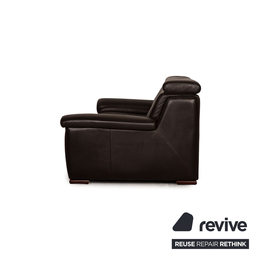 Lederland Leder Dreisitzer Dunkelbraun Couch Sofa