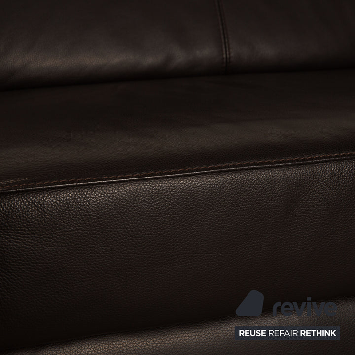 Lederland Leder Dreisitzer Dunkelbraun Couch Sofa