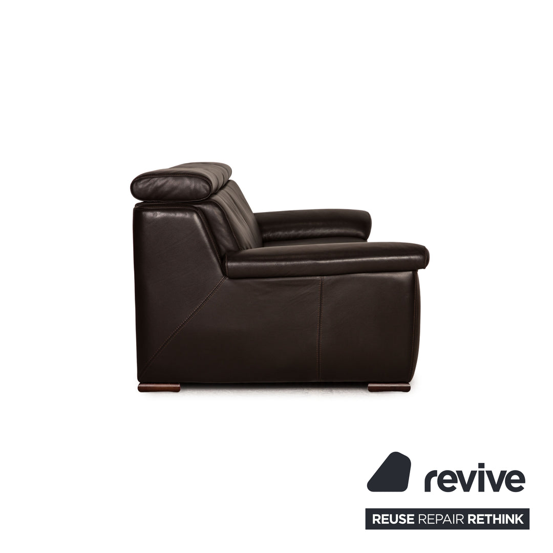 Lederland Leder Dreisitzer Dunkelbraun Couch Sofa