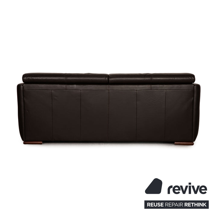 Lederland Leder Dreisitzer Dunkelbraun Couch Sofa