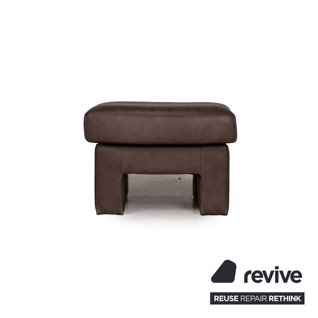 Tabouret d'atelier en cuir marron