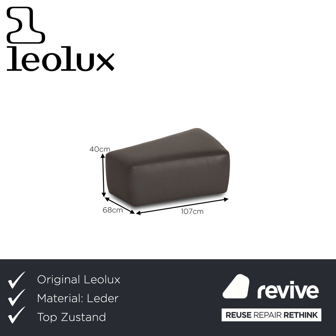 Leolux Archipel Leder Hocker Grau