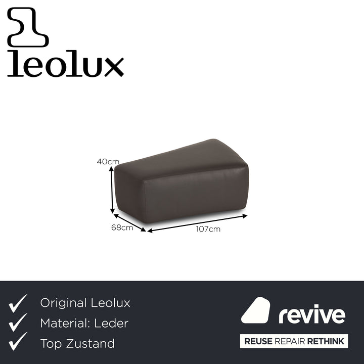 Leolux Archipel Leder Hocker Grau
