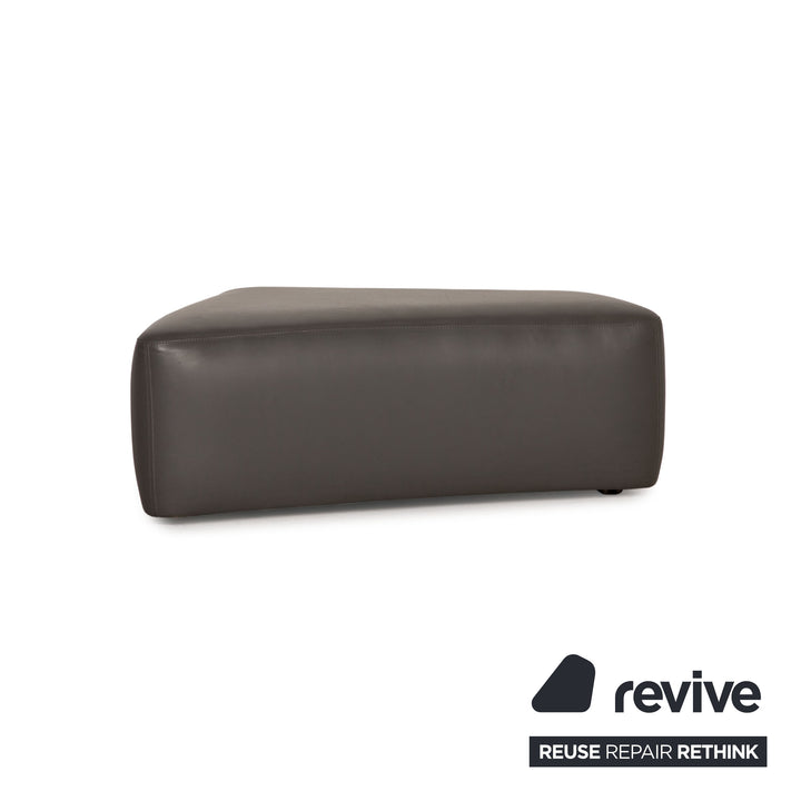 Leolux Archipelago ensemble de canapé en cuir gris canapé d'angle tabouret canapé