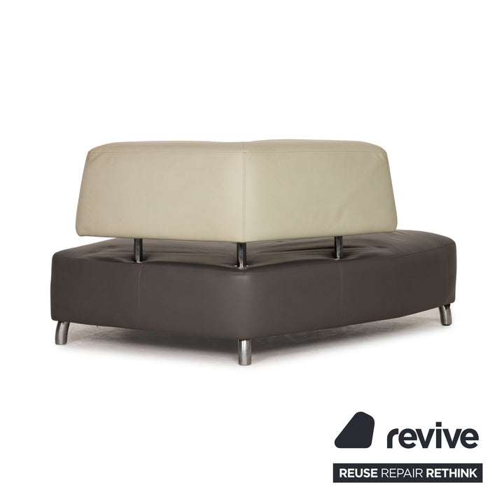 Leolux Archipelago ensemble de canapé en cuir gris canapé d'angle tabouret canapé