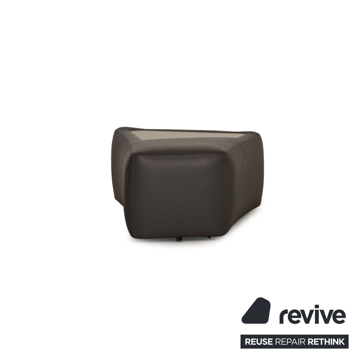 Leolux Archipelago ensemble de canapé en cuir gris canapé d'angle tabouret canapé