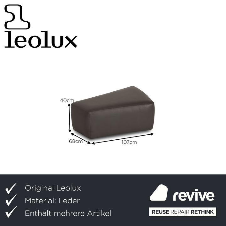 Leolux Archipelago ensemble de canapé en cuir gris canapé d'angle tabouret canapé