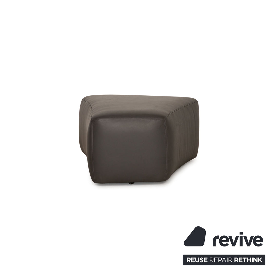 Leolux Archipelago ensemble de canapé en cuir gris canapé d'angle tabouret canapé