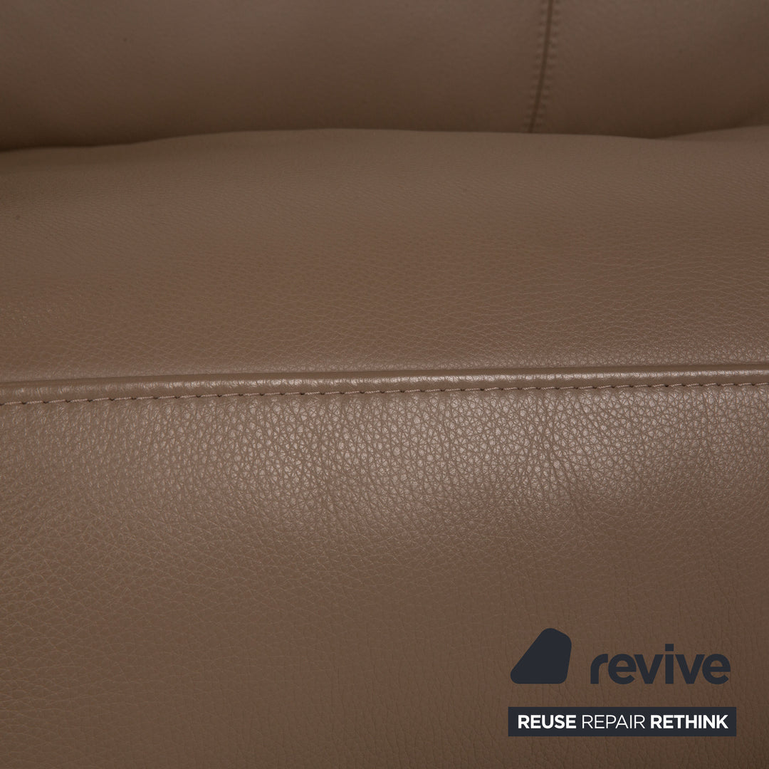 Leolux Bellice Leather Three Seater Gray Sofa Couch