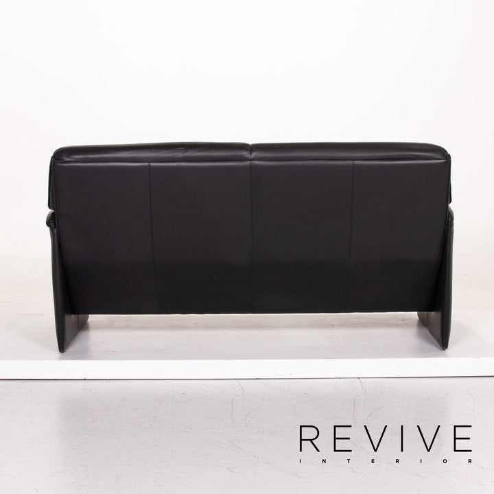 Leolux Bora Leder Sofa Schwarz Zweisitzer Couch #14830