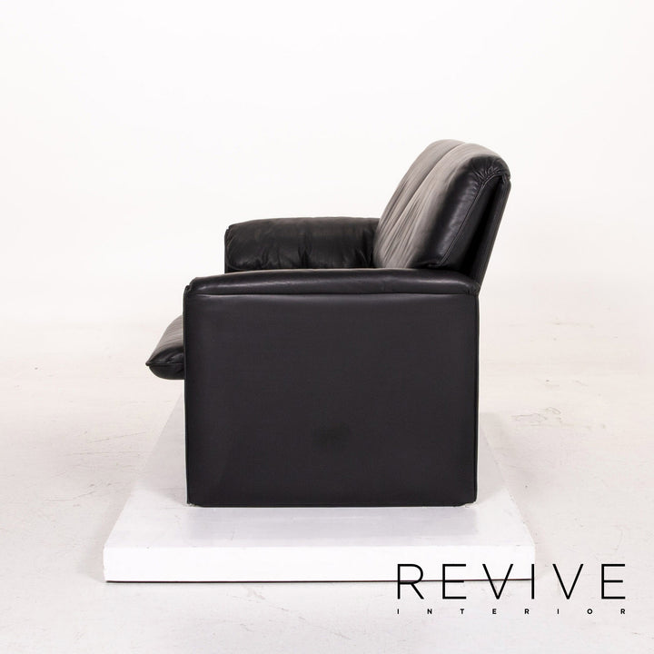 Leolux Bora Leder Sofa Schwarz Zweisitzer Couch #14830