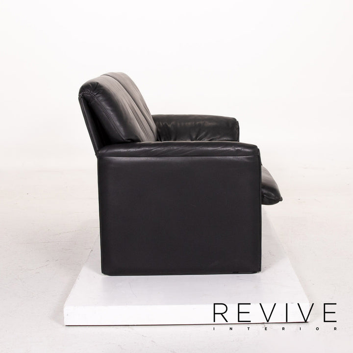 Leolux Bora Leder Sofa Schwarz Zweisitzer Couch #14830