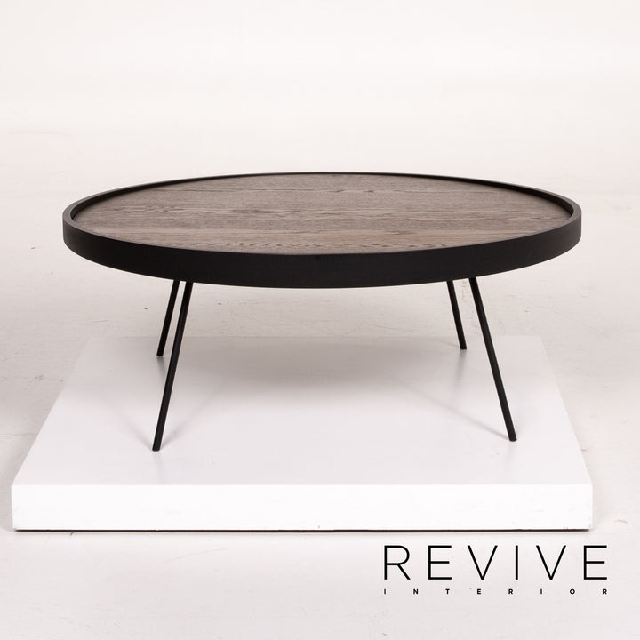 Leolux Canna Metall Couchtisch Anthrazit Braun Eichenfurnier Tisch #13969
