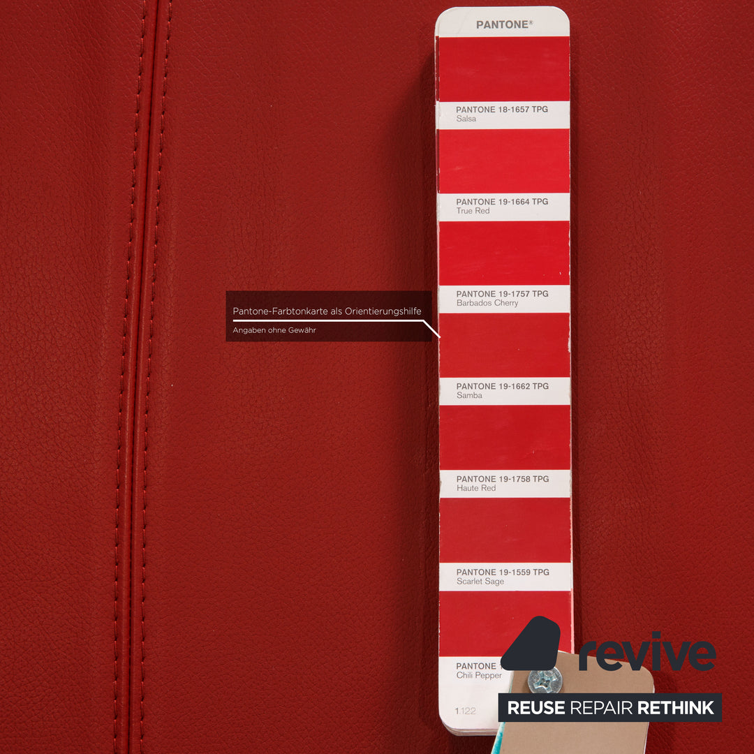 Leolux Faya Lobi Leather Sofa Red Corner Sofa Couch