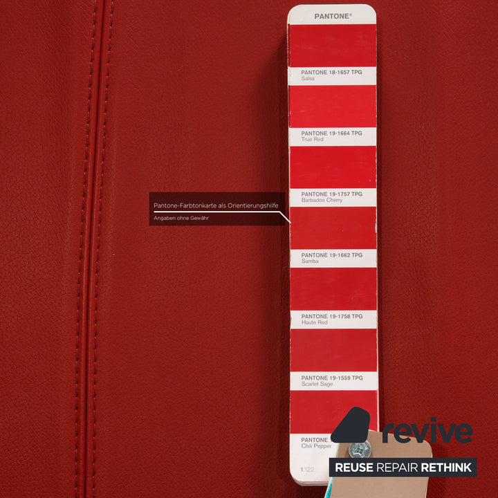 Leolux Faya Lobi Leather Sofa Red Corner Sofa Couch