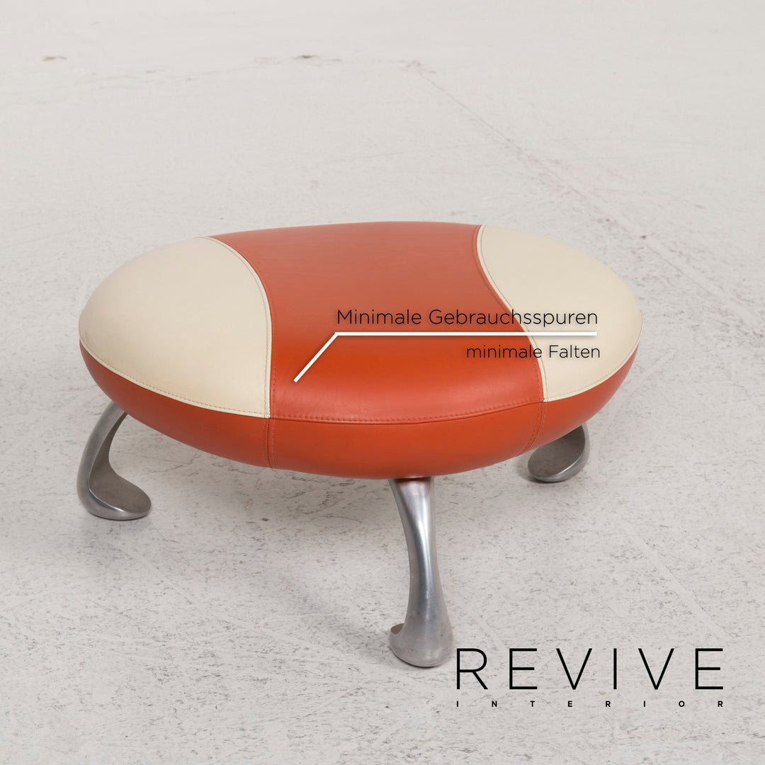 Tabouret en cuir Leolux Orange #12757