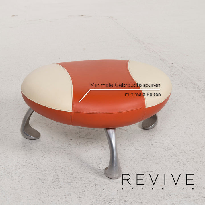Tabouret en cuir Leolux Orange #12757