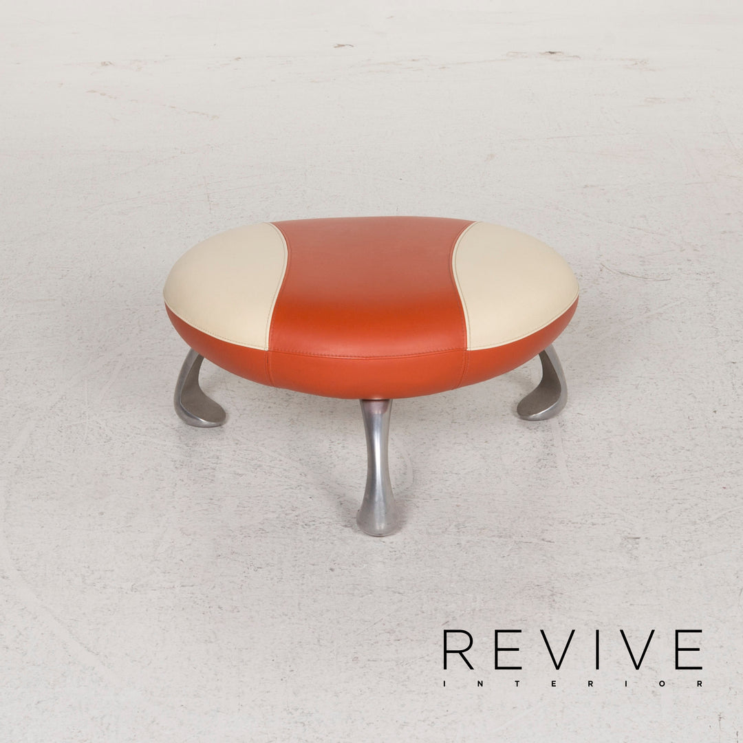 Tabouret en cuir Leolux Orange #12757