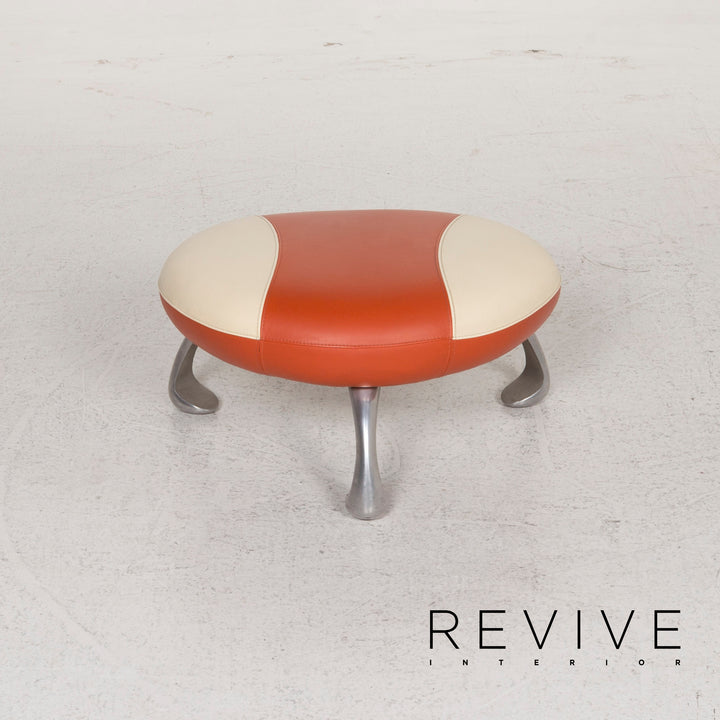 Tabouret en cuir Leolux Orange #12757