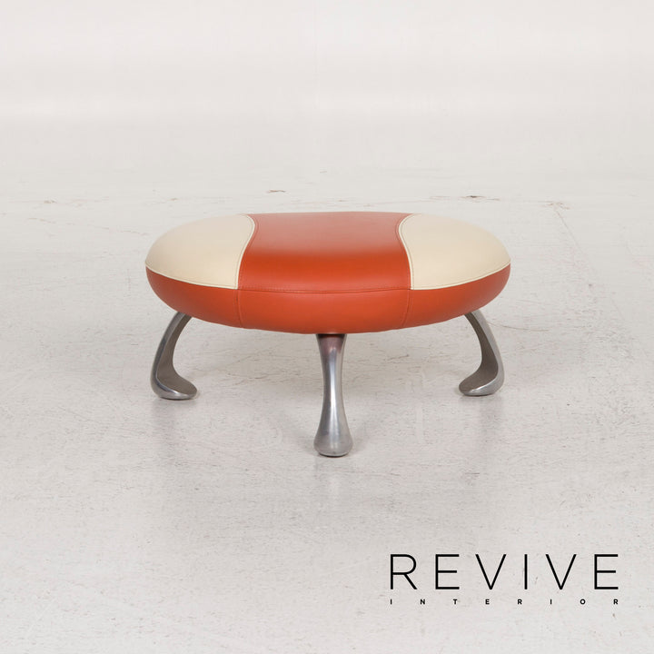 Tabouret en cuir Leolux Orange #12757