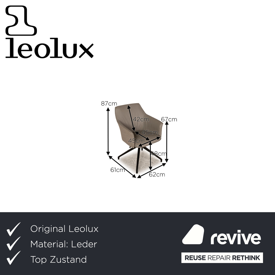 Leolux Mara Leather Chair Grey