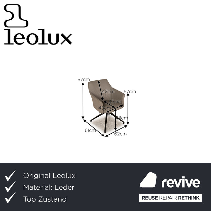 Leolux Mara Leather Chair Grey