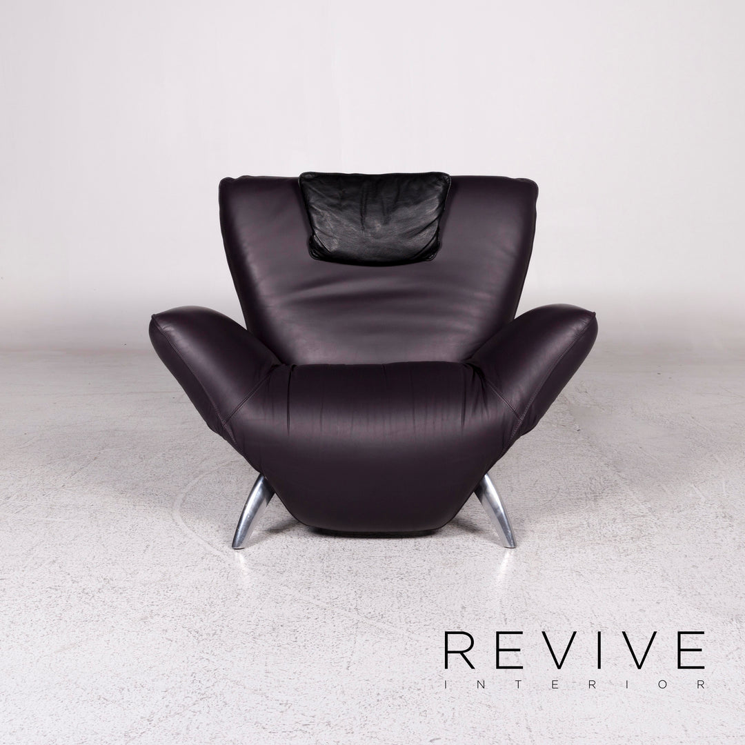 Leolux Panta Rhei Fauteuil Cuir Aubergine Violet Fonction Électrique Fonction #10172