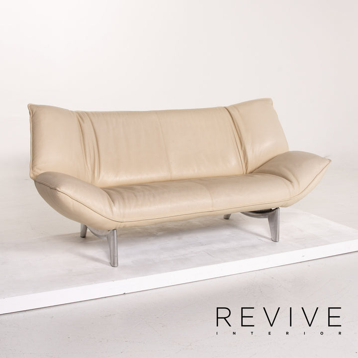 Leolux Tango Leder Creme Dreisitzer Funktion Couch #14193