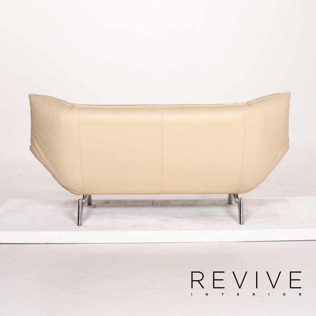 Leolux Tango Leder Creme Dreisitzer Funktion Couch #14193