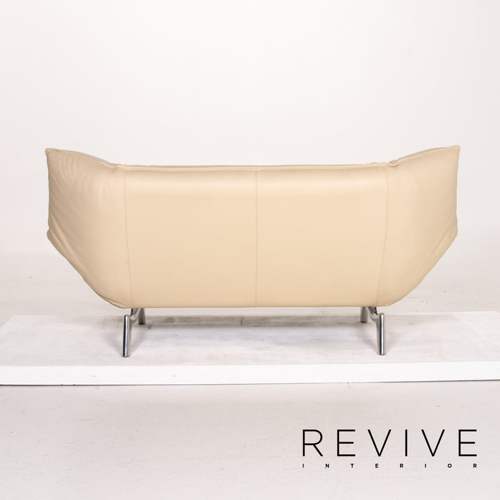 Leolux Tango Leder Creme Dreisitzer Funktion Couch #14193