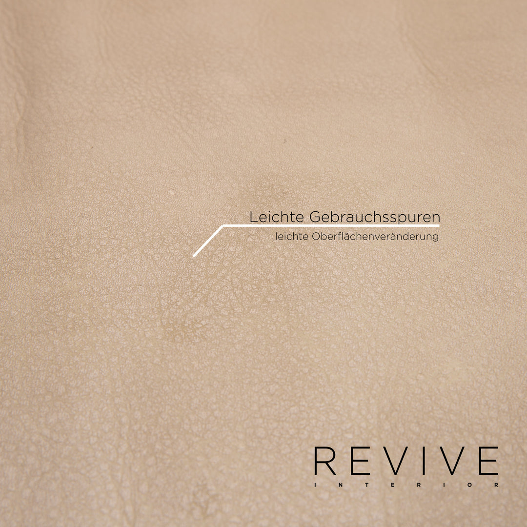 Leolux Tango Leder Creme Dreisitzer Funktion Couch #14193