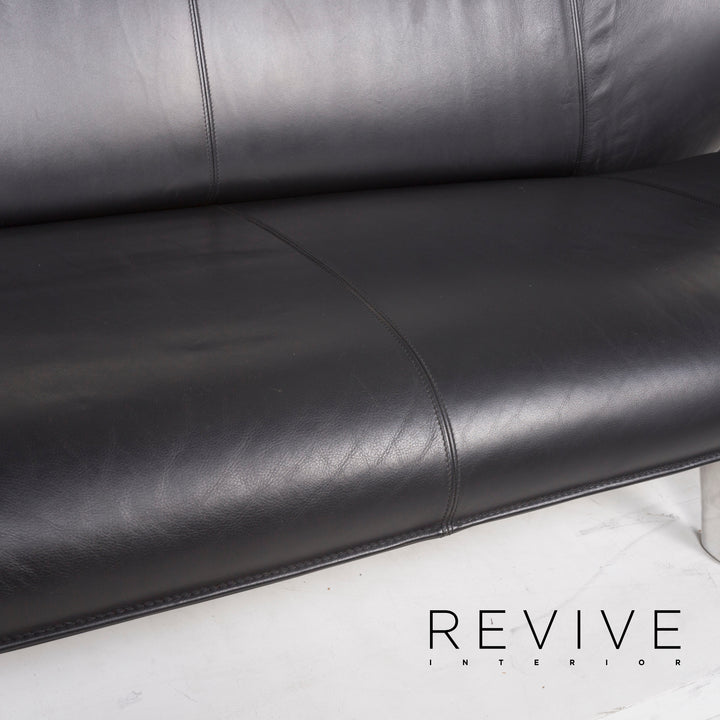 Leolux Tango Leder Sofa Schwarz Zweisitzer #13095