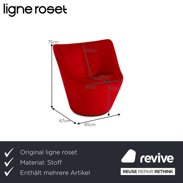 ligne roset Anda Stoff Sessel Garnitur Rot
