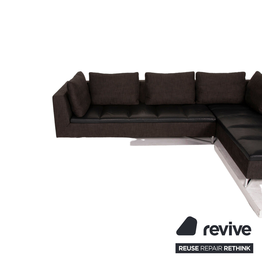 Ligne Roset Canapé d'angle Feng en cuir tissu
