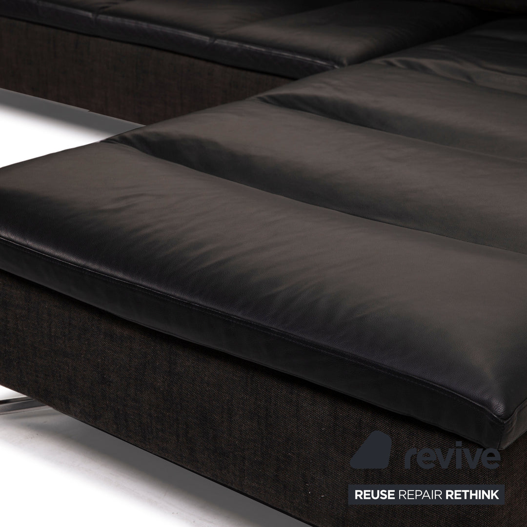 Ligne Roset Canapé d'angle Feng en cuir tissu