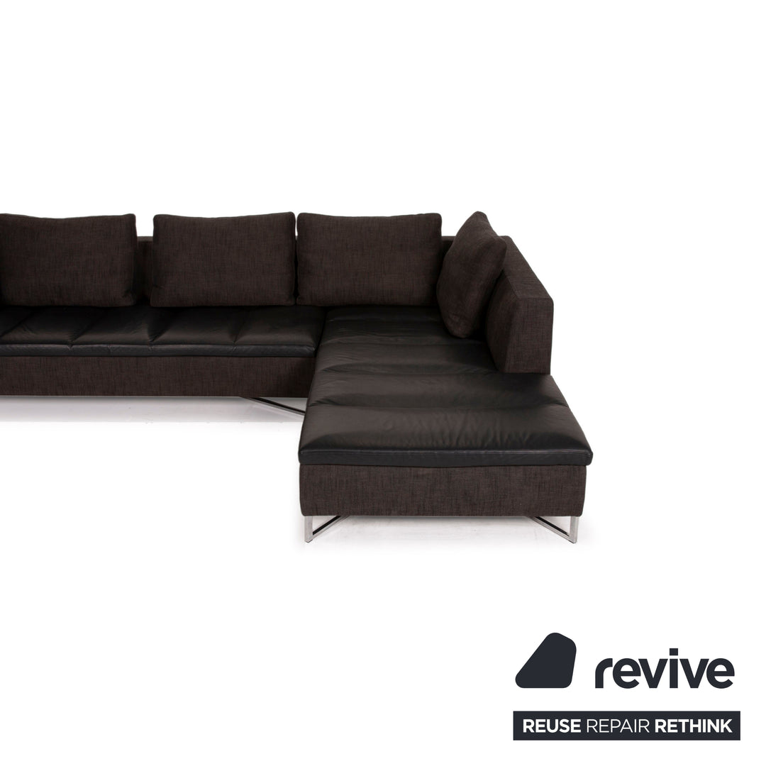 Ligne Roset Canapé d'angle Feng en cuir tissu
