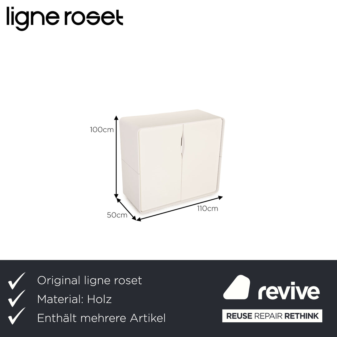ensemble buffet en bois ligne roset blanc