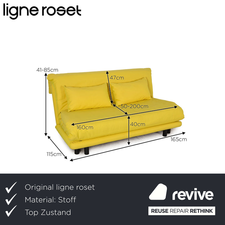 ligne roset Multy Stoff Dreisitzer Gelb Sofa Couch Schlafsofa