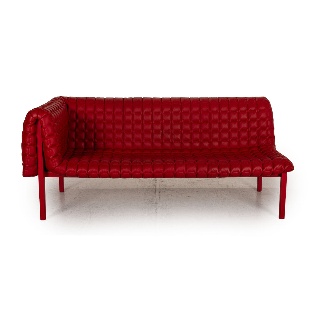 ligne roset Transat Cuir Ruché Canapé Rouge Canapé Méridienne Récamière