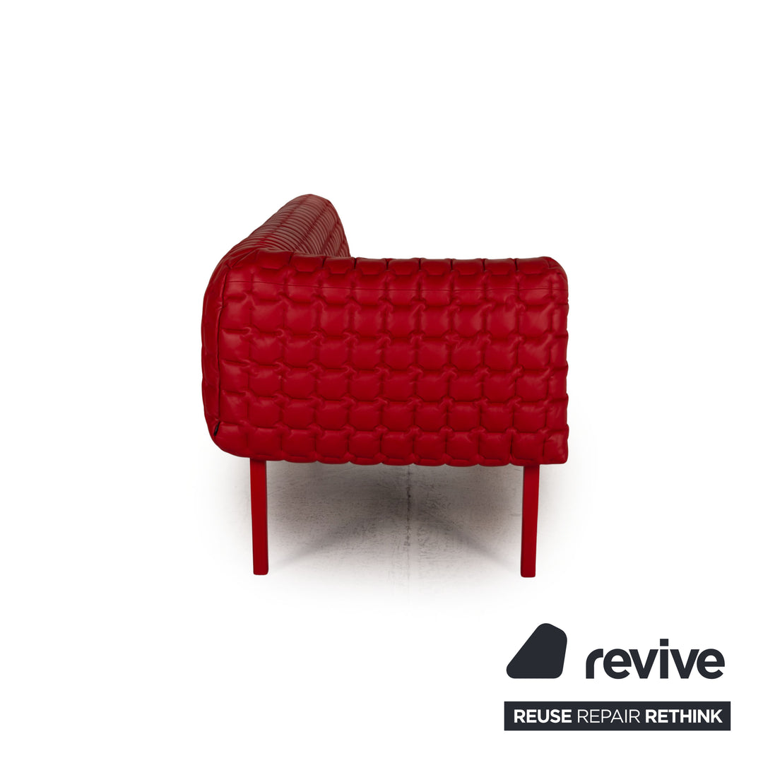 ligne roset Transat Cuir Ruché Canapé Rouge Canapé Méridienne Récamière