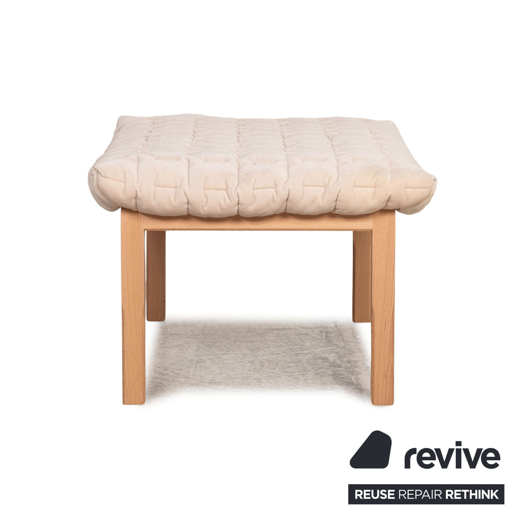 ligne roset Ruché fabric stool cream