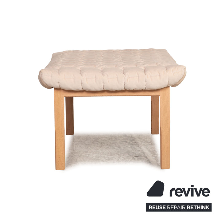 ligne roset Ruché fabric stool cream