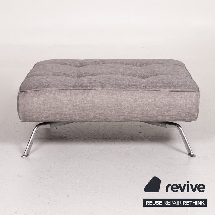 ligne roset Smala Stoff Hocker Grau Silber Ottoman