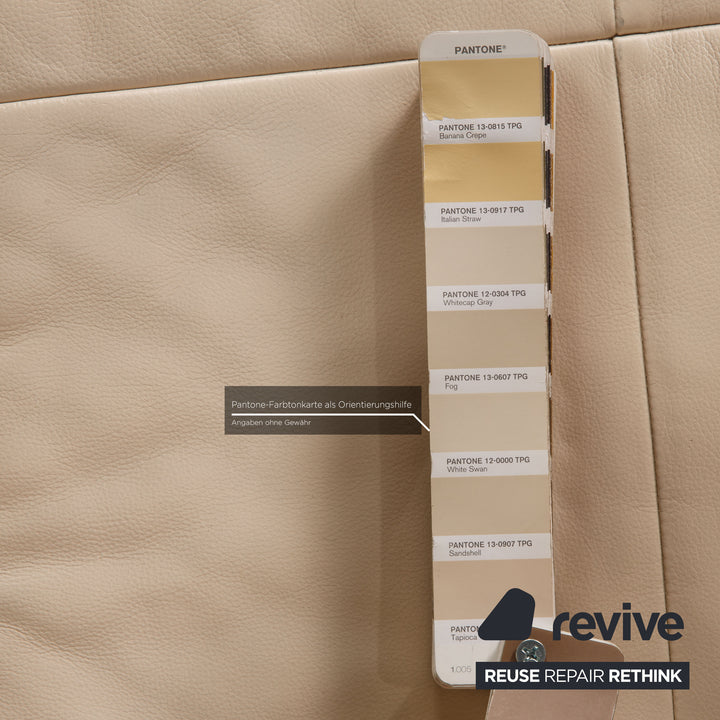Machalke Crack Leder Sofa Creme Ecksofa Couch