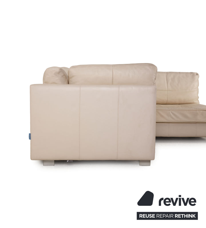 Machalke Crack Leder Sofa Creme Ecksofa Couch