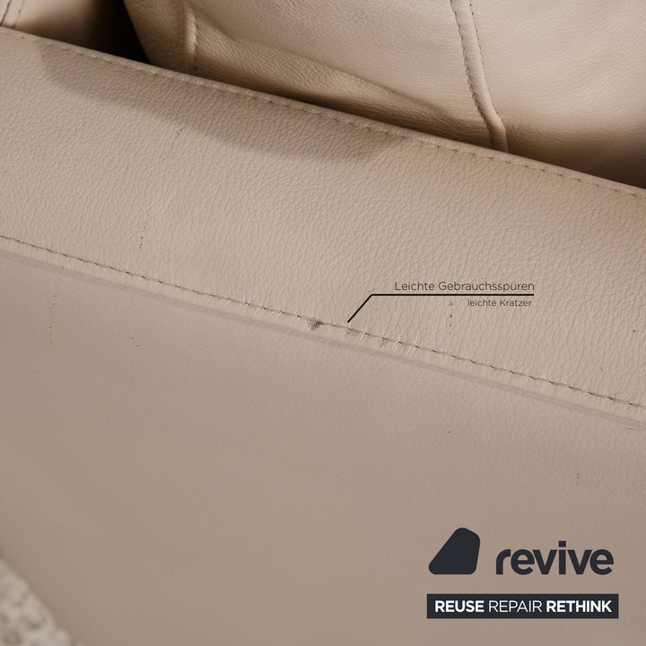 Machalke Crack Leder Sofa Creme Ecksofa Couch